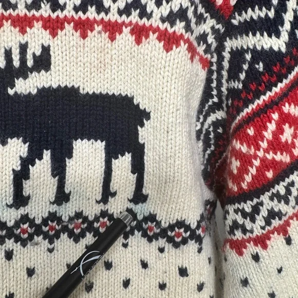 Vintage Polo Ralph Lauren Winter Moose Pullover Sweater Cashmere Angora Men's M - Picture 12 of 16